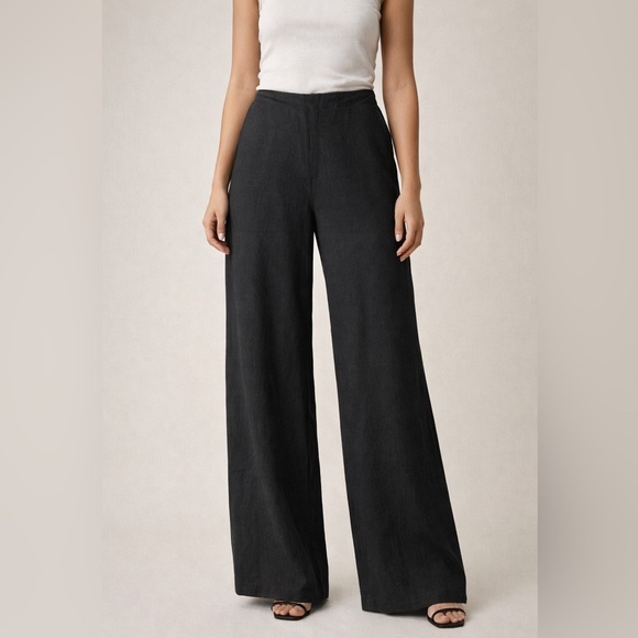 Vero Moda Pants - Vero Moda Linen Black Wide Leg Pants